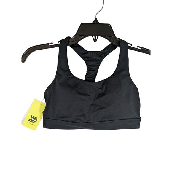 Sports Bra Medium Support TBack All in Motion Black XS Racerback Pullover Padded - Picture 10 of 11